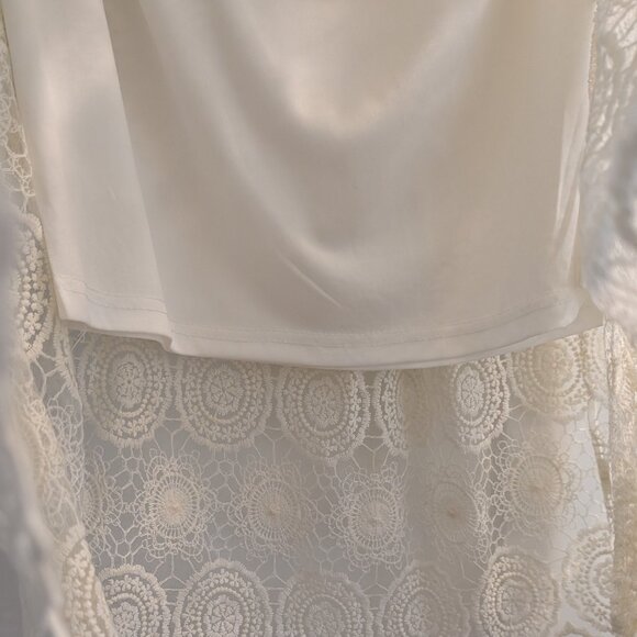 White Lace Two-Piece Skirt and Top Set - Picture 5 of 12
